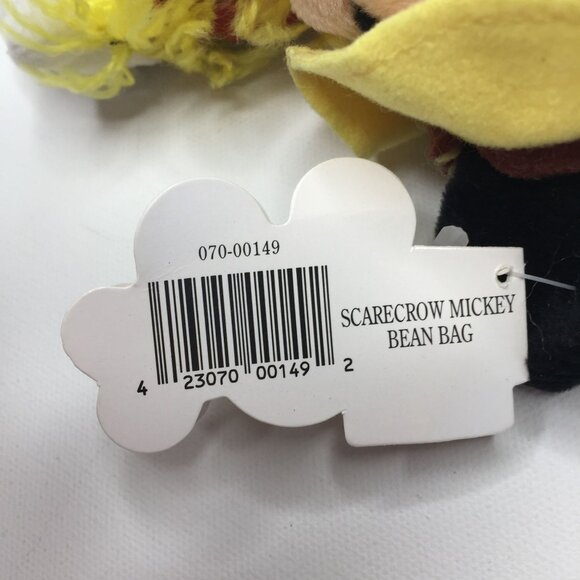 Disney Mickey Mouse 10" Bean Bag Plush Toy Scarecrow Costume Mouseketoys - Picture 9 of 10